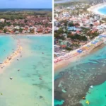 Vista deslumbrante de uma praia de Maragogi com águas cristalinas e coqueiros
