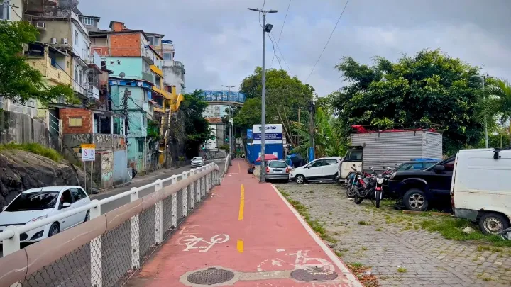Panoramic view of Rio de Janeiro favelas with colorful houses and lush hills